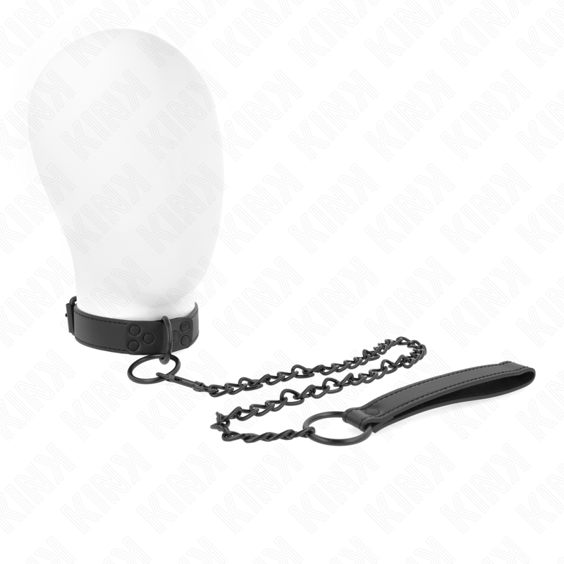 KINK - OBROZA Z CIEMNA SMYCZA 65 CM REGULOWANA 37-54 CM X 3 CM