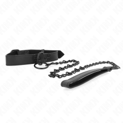 KINK - OBROZA Z CIEMNA SMYCZA 65 CM REGULOWANA 37-54 CM X 3 CM