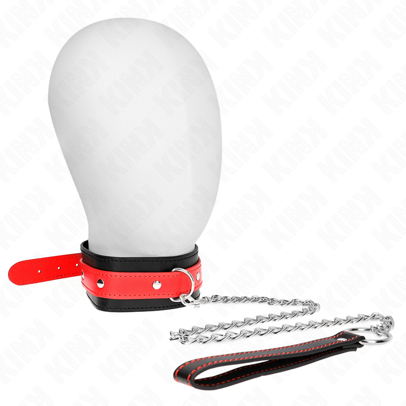 KINK - NASZYJNIK Z CZERWONYM PASKIEM 65 CM REGULACJA 36-43 CM X 5 CM