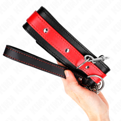 KINK - NASZYJNIK Z CZERWONYM PASKIEM 65 CM REGULACJA 36-43 CM X 5 CM