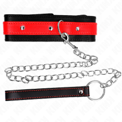 KINK - NASZYJNIK Z CZERWONYM PASKIEM 65 CM REGULACJA 36-43 CM X 5 CM