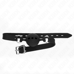 KINK - KLEJNIK PELNY SILIKONOWY 55 x 2 CM Z KULKA 5 CM ROZMIAR L CZARNY REGULACJA 35-51 CM