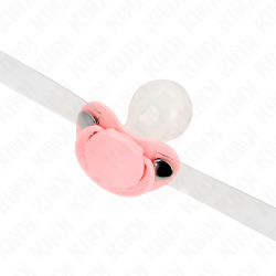 KINK - BAVAGLIO A FORMA DI CIUCCIO ROSA 5.5 x 4 CM REGOLABILE 43-60 CM