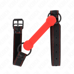 KINK - KOSTEK Z PASKIEM ZE SKÓRY CZERWONY REGULACJA 41-57 CM
