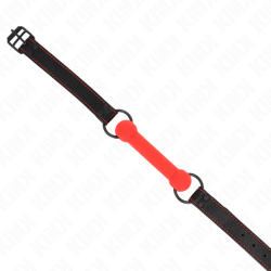 KINK - KOSTEK Z PASKIEM ZE SKÓRY CZERWONY REGULACJA 41-57 CM