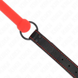 KINK - KOSTEK Z PASKIEM ZE SKÓRY CZERWONY REGULACJA 41-57 CM