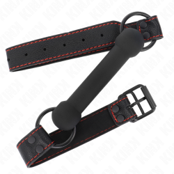 KINK - KOSTEK Z PASKIEM SKÓRZANYM CZARNY REGULOWANY 41-57 CM
