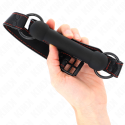 KINK - KOSTEK Z PASKIEM SKÓRZANYM CZARNY REGULOWANY 41-57 CM