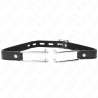 KINK - METALOWY HACZYK KNEBEL 11,5 CM Z PASKIEM SKÓRZANYM Z REGULACJA 39-58 CM X 2 CM