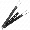KINK - METALOWY HACZYK KNEBEL 11,5 CM Z PASKIEM SKÓRZANYM Z REGULACJA 39-58 CM X 2 CM