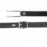 KINK - METALOWY HACZYK KNEBEL 11,5 CM Z PASKIEM SKÓRZANYM Z REGULACJA 39-58 CM X 2 CM
