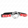 KINK - GAG Z WIELOMA O-RINGAMI 4 / 4,8 CM CZERWONY 38 X 56 CM
