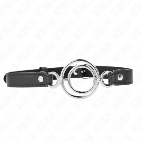 KINK - GAG Z WIELOMA O-RINGAMI 5 CM CZARNY 63 X 2,5 CM