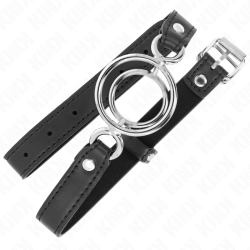 KINK - GAG Z WIELOMA O-RINGAMI 5 CM CZARNY 63 X 2,5 CM