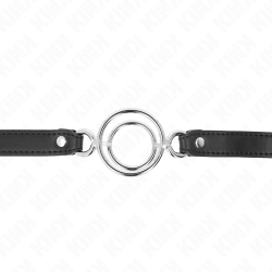 KINK - GAG Z WIELOMA O-RINGAMI 5 CM CZARNY 63 X 2,5 CM