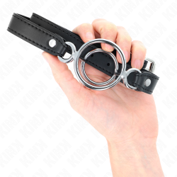 KINK - GAG Z WIELOMA O-RINGAMI 5 CM CZARNY 63 X 2,5 CM