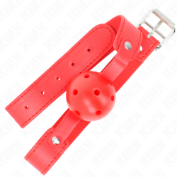 KINK - CZERWONA PILKA ODDYCHAJACA 4,5 CM GAG 65 x 2,5 CM