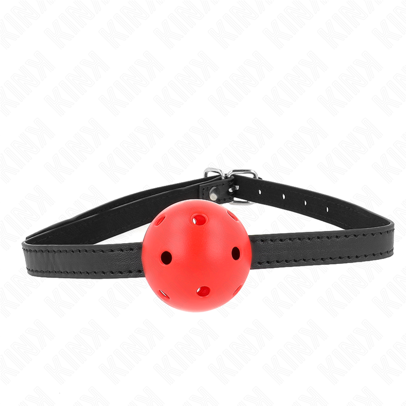 KINK - PROSTOTA CZERWONA ODDYCHALNA KULKA 4,5 CM 62 x 1,5 CM