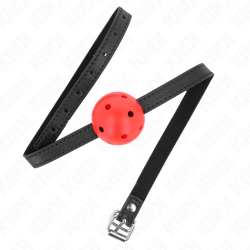 KINK - PROSTOTA CZERWONA ODDYCHALNA KULKA 4,5 CM 62 x 1,5 CM