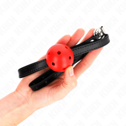 KINK - PROSTOTA CZERWONA ODDYCHALNA KULKA 4,5 CM 62 x 1,5 CM