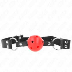KINK - ODDYCHALNA PILKA 4 CM GAG Z PODWÓJNYM NITEM CZERWONA 62,5 x 2,5 CM REGULOWANA 42-58 CM