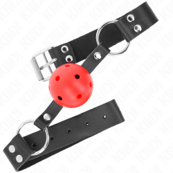 KINK - ODDYCHALNA PILKA 4 CM GAG Z PODWÓJNYM NITEM CZERWONA 62,5 x 2,5 CM REGULOWANA 42-58 CM