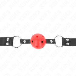 KINK - ODDYCHALNA PILKA 4 CM GAG Z PODWÓJNYM NITEM CZERWONA 62,5 x 2,5 CM REGULOWANA 42-58 CM