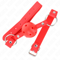 KINK - ODDYCHALNA PILKA 4 CM GAG Z PODWÓJNYM NITEM MODEL 1 CZERWONY 62,5 x 2,5 CM REGULOWANA 42-58 CM
