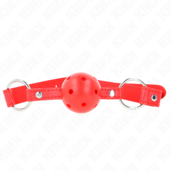 KINK - ODDYCHALNA PILKA 4 CM GAG Z PODWÓJNYM NITEM MODEL 1 CZERWONY 62,5 x 2,5 CM REGULOWANA 42-58 CM