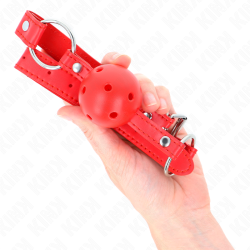KINK - ODDYCHALNA PILKA 4 CM GAG Z PODWÓJNYM NITEM MODEL 1 CZERWONY 62,5 x 2,5 CM REGULOWANA 42-58 CM