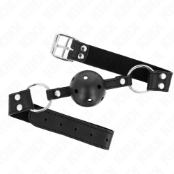 KINK - ODDYCHALNA PILKA 4 CM GAG Z PODWÓJNYM NITEM MODEL 1 CZARNY 62,5 x 2,5 CM REGULOWANA 42-58 CM