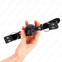 KINK - ODDYCHALNA PILKA 4 CM GAG Z PODWÓJNYM NITEM MODEL 1 CZARNY 62,5 x 2,5 CM REGULOWANA 42-58 CM