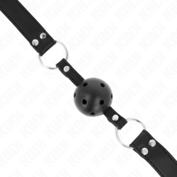 KINK - ODDYCHALNA PILKA 4 CM GAG Z PODWÓJNYM NITEM MODEL 1 CZARNY 62,5 x 2,5 CM REGULOWANA 42-58 CM