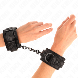 KINK - MANKIETY POKRYTE CIEMNA KORONKA Z REGULACJA CZARNY 19-26 CM