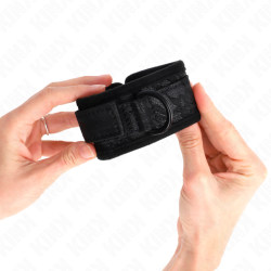 KINK - MANKIETY POKRYTE CIEMNA KORONKA NEOPREN REGULOWANY CZARNY 20-29 CM X 5 CM