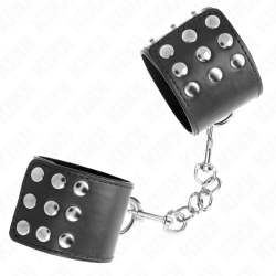 KINK - ZAPIECIE NA NADGARSTKI ZAPINANE NA NAPIECIE CZARNE REGULOWANE 19-24 CM X 5,5 CM