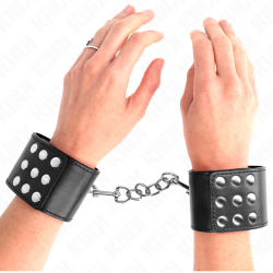KINK - ZAPIECIE NA NADGARSTKI ZAPINANE NA NAPIECIE CZARNE REGULOWANE 19-24 CM X 5,5 CM