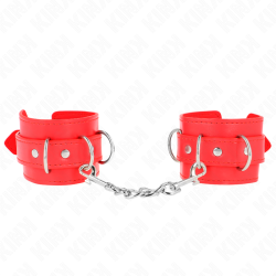 KINK - 3 ZAPIECIA NA NADGARSTKI D-RING REGULOWANE CZERWONE 17,5-25 CM X 6 CM