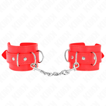 KINK - 3 ZAPIECIA NA NADGARSTKI D-RING REGULOWANE CZERWONE 17,5-25 CM X 6 CM