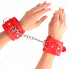 KINK - 3 ZAPIECIA NA NADGARSTKI D-RING REGULOWANE CZERWONE 17,5-25 CM X 6 CM