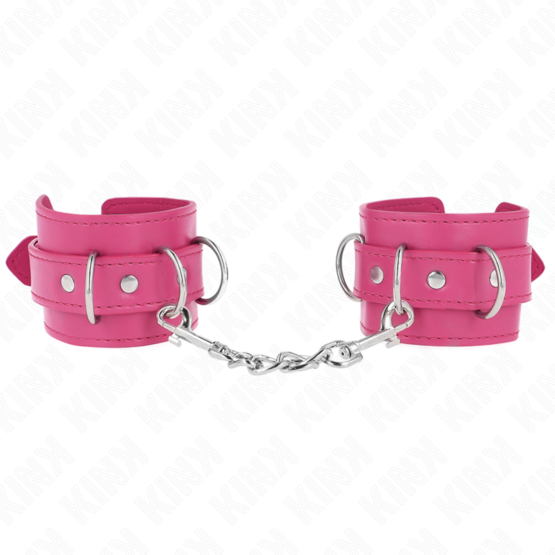 KINK - 3 ZAPIECIA NA NADGARSTKI D-RING REGULOWANE RÓZOWE 17,5-25 CM X 6 CM