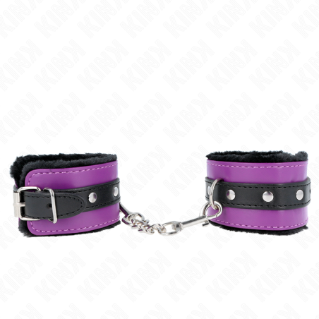 KINK - ZABEZPIECZNIK NA NADGARSTKI PREMIUM CZARNY Z FIOLETOWYM / CZARNYM PASEM Z REGULACJA 17-29 CM X 6 CM
