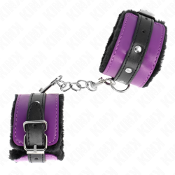 KINK - ZABEZPIECZNIK NA NADGARSTKI PREMIUM CZARNY Z FIOLETOWYM / CZARNYM PASEM Z REGULACJA 17-29 CM X 6 CM