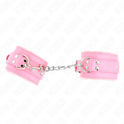 KINK - OKLADKI NA NADGARSTKI RÓZOWE Z RÓZOWYM PASEM Z REGULACJA 17-29 CM X 6 CM