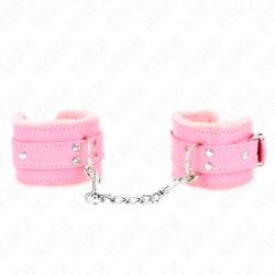 KINK - OKLADKI NA NADGARSTKI RÓZOWE Z RÓZOWYM PASEM Z REGULACJA 17-29 CM X 6 CM