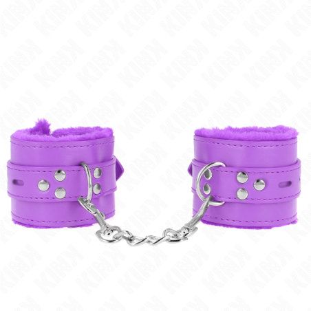 KINK - OKLADKI NA NADGARSTKI WYKLADZONE FUTREM Z KWADRATOWYMI OTWORAMI FIOLETOWY I FIOLETOWY PASEK Z REGULACJA 17-29 CM X 6 CM