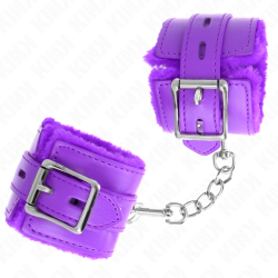 KINK - OKLADKI NA NADGARSTKI WYKLADZONE FUTREM Z KWADRATOWYMI OTWORAMI FIOLETOWY I FIOLETOWY PASEK Z REGULACJA 17-29 CM X 6 CM