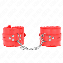 KINK - OKLADKI NA NADGARSTKI Z KWADRATOWYMI OTWORAMI CZERWONY I CZERWONY PASEK Z REGULACJA 17-29 CM X 6 CM