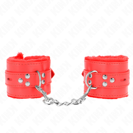 KINK - OKLADKI NA NADGARSTKI Z KWADRATOWYMI OTWORAMI CZERWONY I CZERWONY PASEK Z REGULACJA 17-29 CM X 6 CM