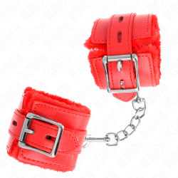 KINK - OKLADKI NA NADGARSTKI Z KWADRATOWYMI OTWORAMI CZERWONY I CZERWONY PASEK Z REGULACJA 17-29 CM X 6 CM